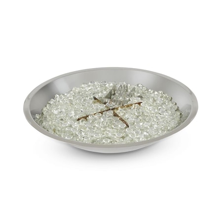 The Outdoor Greatroom Co Outdoor Greatroom 20 in. Round Crystal Fire Plus Gas Burner with Direct Spark Ignition CFP20DSING